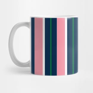 Navy, Pink, Green, White Preppy Stripes Mug